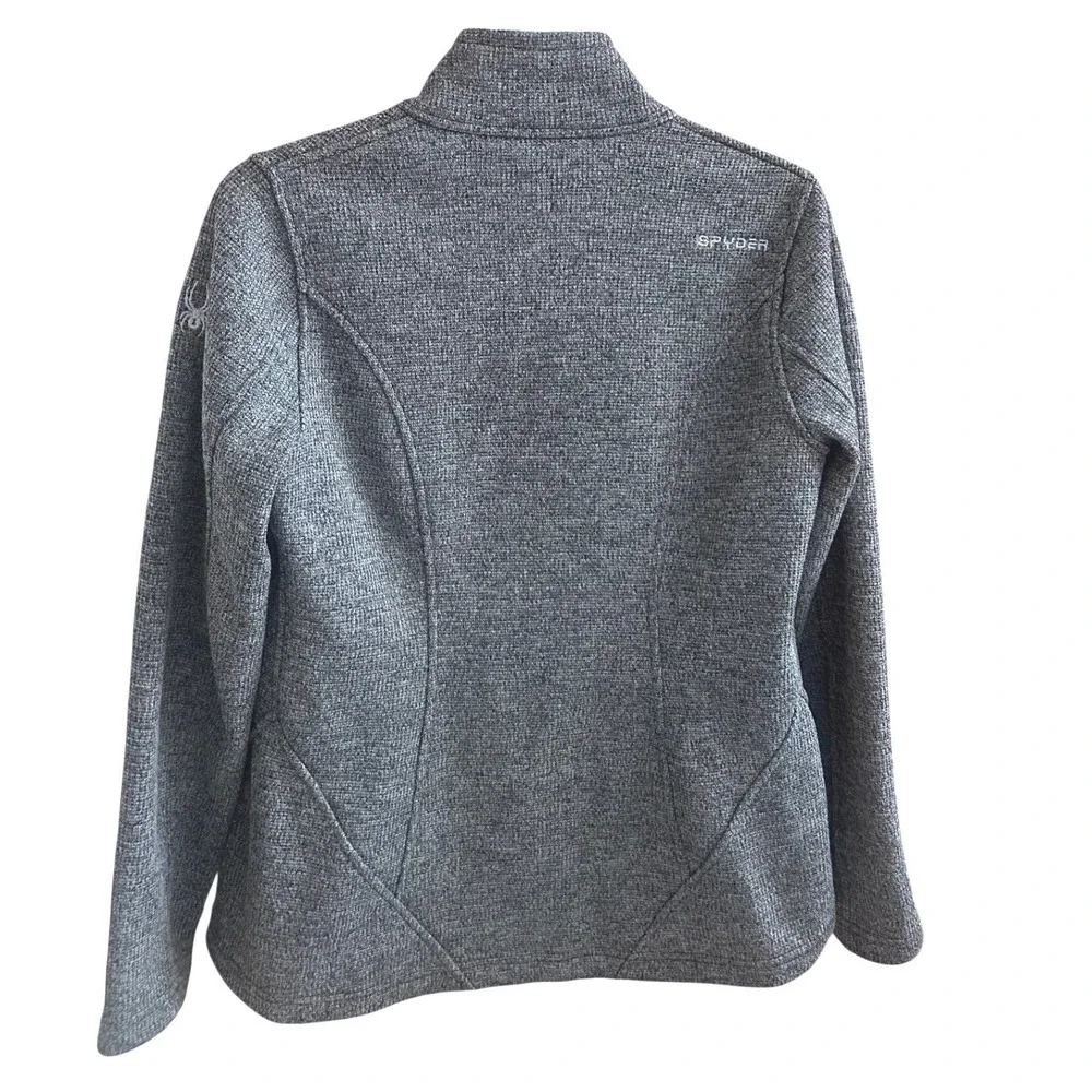 Spyder Women's Fleece Jacket Full‎ Zip Gray Heathered Mock Neck Size S